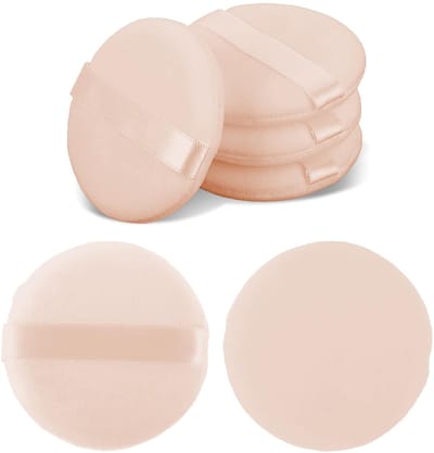 Dailygoods- Poederkwasten 6 stuks - Ronde Poederapplicator - Katoenen Make-up Spons - Multifunctionele Applicator - Diameter 5,5 cm - Geschikt voor Los Poeder