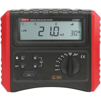 UNI-T UT586+ - Professionele Aardlekschakelaar Tester - Fasevolgorde - Loopimpedantie