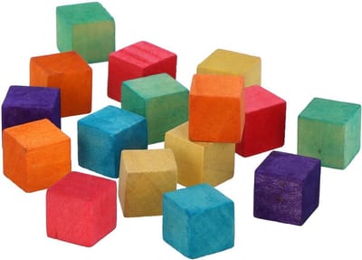 Houten kubus 12 x 12 x 12 mm - gekleurd - 6 verschillende kleuren - voor creatieve projecten - SnelShoppen