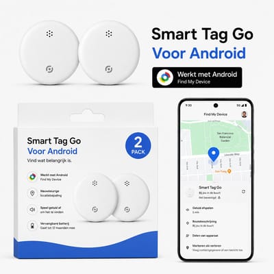 Android GPS Tracker – 2 stuks - Real-time Locatie Volgsysteem – Werkt met Google Find My app- Alleen geschikt voor Android telefoons- Gecertificeerd - Batterij Vervangbaar - 24/7 live locatie meekijken - Wit