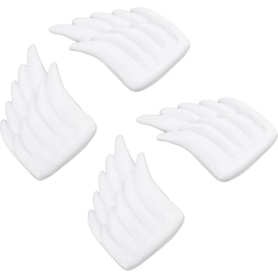 2 paires d'ailes de chaussures en ABS blanc lavable avec boucle, accessoire de fixation de chaussures pour la décoration white