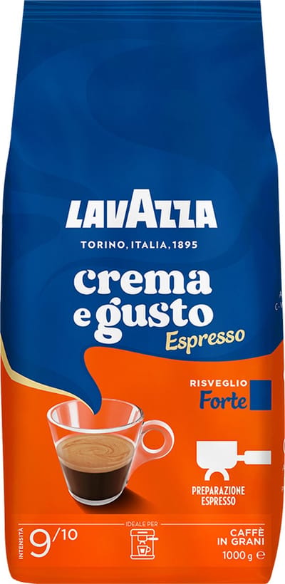 Lavazza Crema e Gusto Forte Koffiebonen - Koffie Blend van Robusta en Arabica Bonen - Intensiteit 9/10 - 1 kg