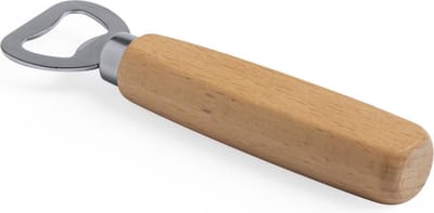 Okado Bieropener Hout RVS – Flesopener voor Bier en Frisdrank – Ergonomisch Handvat – Compact en Stevig – Bruin