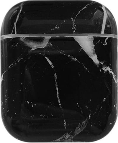 Apple AirPods Hard Plastic Hoesje met Marmer Print Zwart / Wit