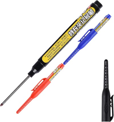 Markeerpen Diep Gat - Bouw Stift - Precisie Markeren - Waterdichte Permanente Inkt - 3 Stuks - Assorti