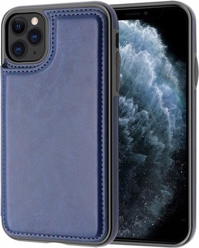 ShieldCase Wallet case geschikt voor Apple iPhone 12 / 12 Pro - Leren bookcase met ruimte voor meerdere pasjes - Klaphoesje - Te gebruiken als standaard - blauw
