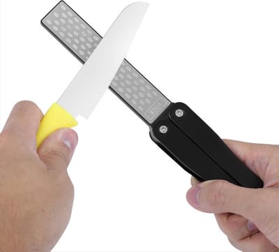 CHPN - Messenslijper - Compacte messenslijper - Opvouwbare Messenslijper - Slijpsteen - Knie Sharpener - Folding - Inklapbaar - Universeel - 400/600 korrel
