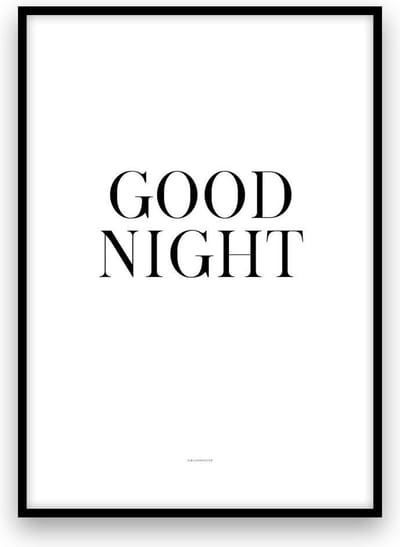 Poster: Good Night - A4 formaat - slaapkamerposter
