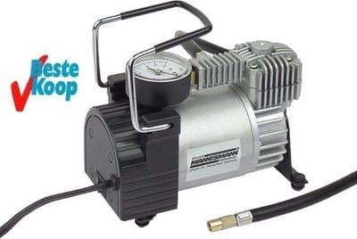 Brüder Mannesmann 01790 Compacte Compressor - 10 Bar - 12 Volt - in handige draagzak - Manometer - 2 jaar garantie