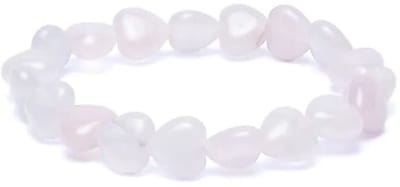 Armband rozenkwarts elastisch hartvormig