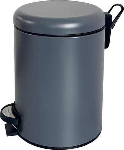 3 liter cosmetica-emmer met deksel - grijs - softclosemechanisme - badkamer, kantoor, keuken, slaapkamer, toilet