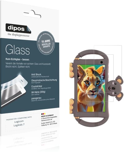 dipos – 2x Pantserfolie geschikt voor Logicom Logikids 7 | 9H Screenprotector