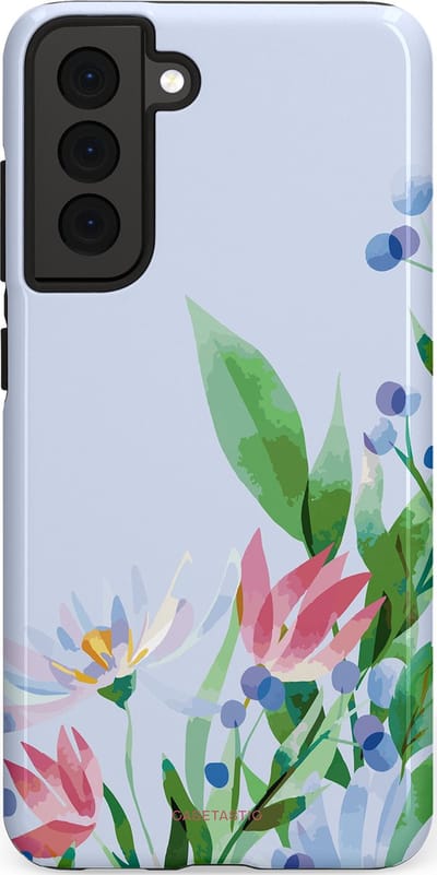 Casetastic hoesje geschikt voor Samsung Galaxy S21 FE 5G - Dubbellaagse bescherming - Dromen in pastel - Fashion Case - Lichtgrijs Mintgroen