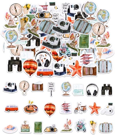 Dailygoods- Reisstickers 92 stuks - Creatieve Graffitistickers - Retrostickers - Veelkleurige Stickers - Zelfklevend - Geschikt voor Decoratie