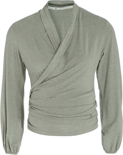 Baby's Only Zwangerschaps wikkeltop Glow - Zwangerschapstop gemaakt uit 96% viscose en 4% elastaan - Positiekleding voor 4 seizoenen - Urban Green - L