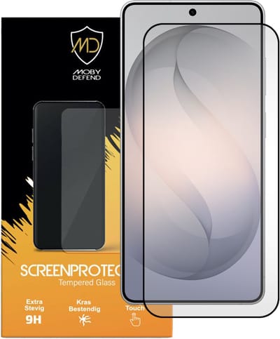 MobyDefend Screenprotector - Geschikt voor Samsung Galaxy S26 Ultra - Screensaver Met Zwarte Randen - Gehard Glas