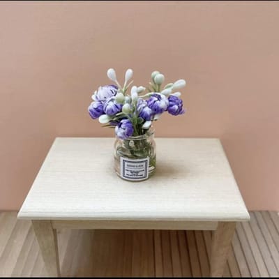 Magnifique Vase Jasmin Mini Micro Paysage Décoration Console Ornements Vase en Verre Accessoires Voiture Cadeaux Voiture violet