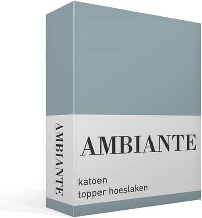 Ambiante Cotton Uni topper hoeslaken - Eenpersoons - Blue