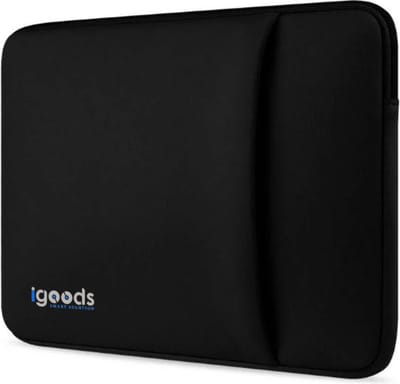 Igoods Laptophoes - Laptophoes 14 inch - Laptop hoes Met Extra Vak Zwart Neopreen - Schokbestendig - Krasbestendig - Laptoptas - Laptop sleeve - Laptop case - Laptop cover - Laptophoes 13 inch - Laptop tas 13/14 inch