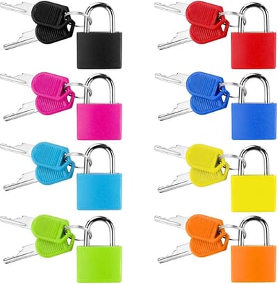 8 stuks schattig bagageslot - 8 kleuren mini-hangslot voor koffer tas kluisje dagboek met sleutel .