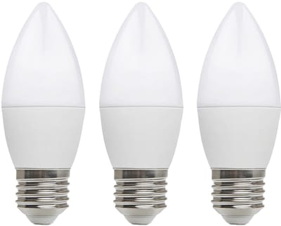 Kobi LED Lamp Kaarsvorm E27 8.5W - 806lm - 3000K - 230V - Voor Woonkamer, Plafondlamp of Wandverlichting - 3 stuks