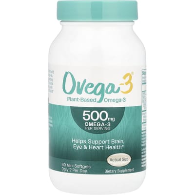 Ovega-3, Plantaardige Omega-3, 500mg, 60 Mini Softgels (250 mg per softgel)