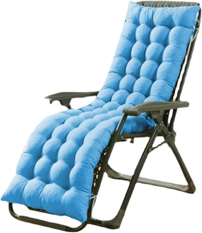 Tuinstoelkussen - Loungestoelkussen Zitkussen - Buiten Zitten - Antislipbanden Verdikte Vulling - 155x50 - Hemelsblauw