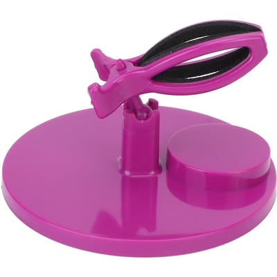 Nagellakfleshouder met brede voet voorkomt dat de nagelgel eruit valt, bevestigingsclip voor manicure. paars