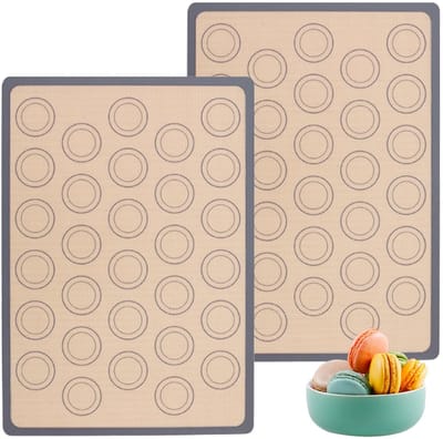 Bakmat, niet-stick herbruikbare siliconen matten voor bakken, dikke siliconen bakmatten blad, gemakkelijk schoon te maken bakplaat in grijs, voor pizza, macarons, koekjes