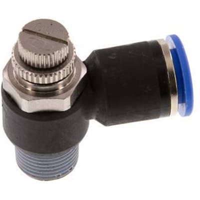 L-stuk Regelventiel 12 mm - R3/8'' Regeling-Uit Messing/Nylon