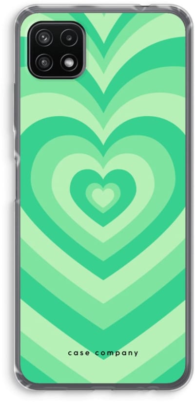 Case Company® - Hoesje geschikt voor Samsung Galaxy A22 5G hoesje - Hart Groen - Soft Cover Telefoonhoesje - Bescherming aan alle Kanten en Schermrand