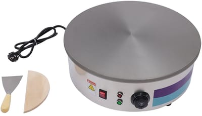 Pannenkoekenmaker - Crepes Plaat - Ontbijt Maken - Krachtige Verwarming - 45 cm Diameter - Zilver