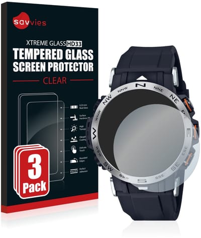 Savvies - Glas Screenprotector voor Casio Pro Trek PRW-30-1AER - Gehard Beschermglas 9H 3 Stuks