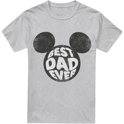 Disney Heren Best Dad Ever Mickey Mouse T-Shirt (Sport Heide)