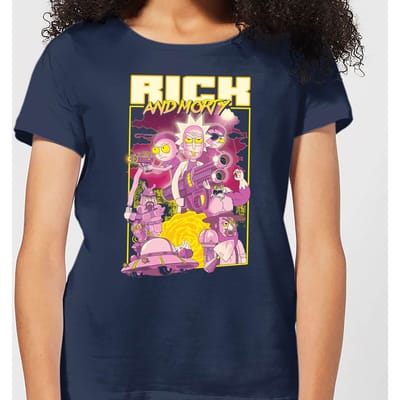 Rick and Morty 80s Poster Dames T-shirt - Navy - S