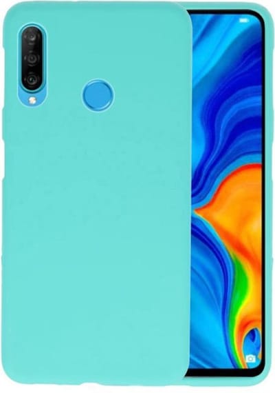 Hoesje Geschikt voor de Huawei P30 Lite - Backcover Color Telefoonhoesje - Turquoise