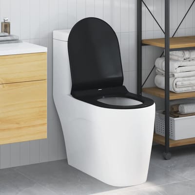 vidaXL - Toiletbril - Verstelbaar - Zwart - 50 - x - 36,5 - x - 5 - cm - Polypropyleen