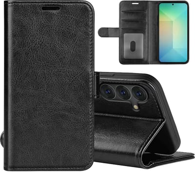 MobyDefend Hoesje - Geschikt voor Samsung Galaxy S25 - Wallet Book Case (Sluiting Achterkant) - Zwart