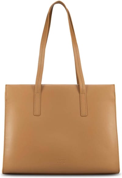 JOST Leren business tas shopper met laptopvak Arva Business Shopper Toffee Lichtbruin