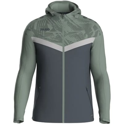 Jako Iconic Jas Met Kap Kinderen - Zachtgrijs / Mintgroen / Antra Light | Maat: 164