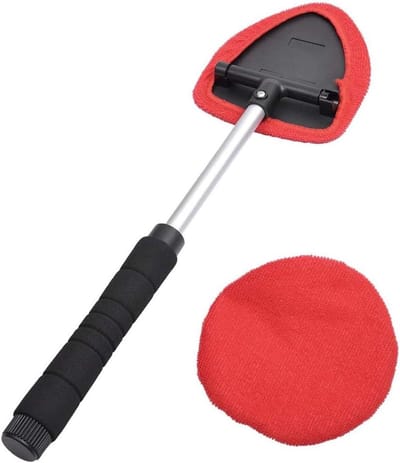 Ruitenreinigingsgereedschap Auto - Glaswisser Binnenkant - Autoruiten Schoonmaken - Uittrekbare Handgreep - 38 cm - Rood