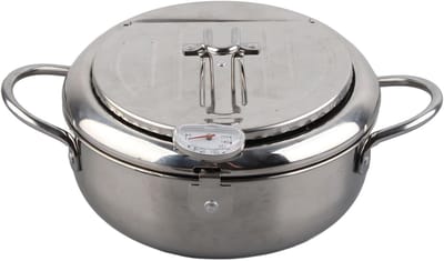 Frituurpan - Kleine friteuse - Thuis frituren - Met thermometer - 25x22x11 cm