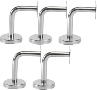 Wandgemonteerde Leuningdragers - Steunbeugels RVS - Badkamer Gang - Eenvoudig Te Installeren - 8 x 6 x 5 cm - Zilver