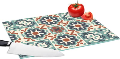 Glazen Snijplank - 39x28 - Bloem - Ornament - Patroon - Snijplanken Glas