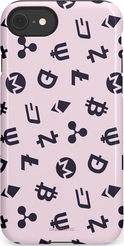 Casetastic Hoesje Geschikt voor Apple iPhone 7/8/SE - Stijlvolle Beschermende Duo-layer Case - Crypto flow