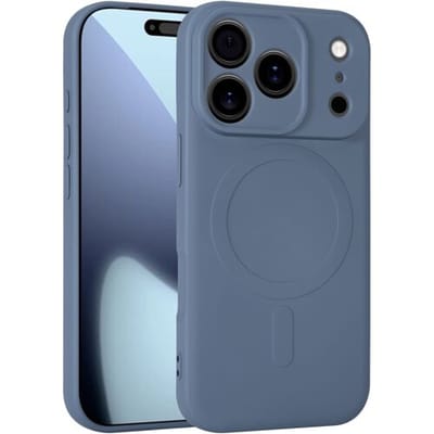 ShieldCase siliconen Magneet back cover geschikt voor iPhone 17 Pro (grijs) – zacht hoesje met premium bescherming, perfecte pasvorm en stijlvol design