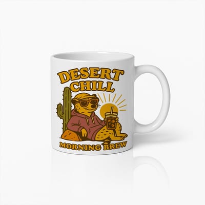 Desert Chill Koffiemok met Coole Beer en Cactus Design – Perfect Cadeau voor Ochtenden