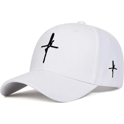 Unisex Persoonlijkheid Kruisborduurwerk Baseballpetten Lente Herfst Buiten Verstelbaar Casual Petten Zonbescherming Pet white
