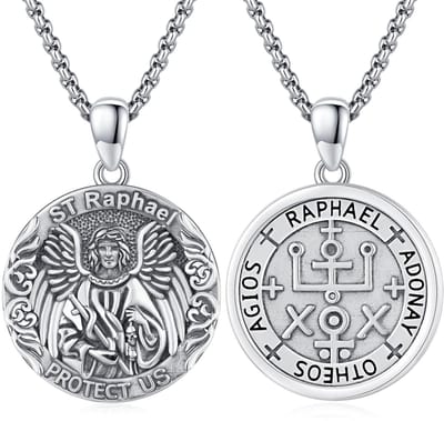 Dailygoody - Aartsengelketting - Heilige medaille - Perfect cadeau - Zilver - Sterling zilver - Uniek ontwerp - Geschikt voor iedereen - Extra kwalit