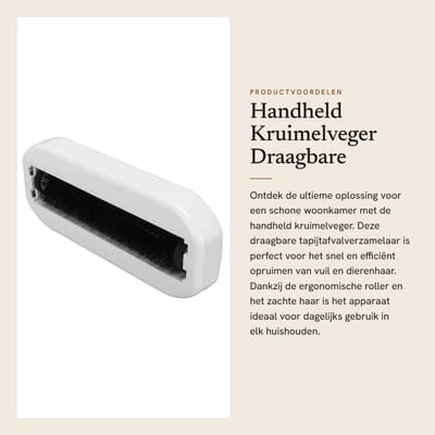 Dailygoods- Kruimelveger Draagbaar - Ergonomisch Ontwerp - Vuilnisverzameling - Zacht Borstelhaar - Hoge Prestaties - Gemakkelijk Schoon te Maken - Stofroller